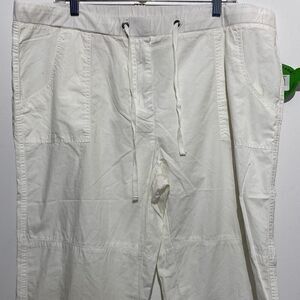 Life Is Good Women's Cloud White Cotton Daytrip Crop Pants Size 20 NWT